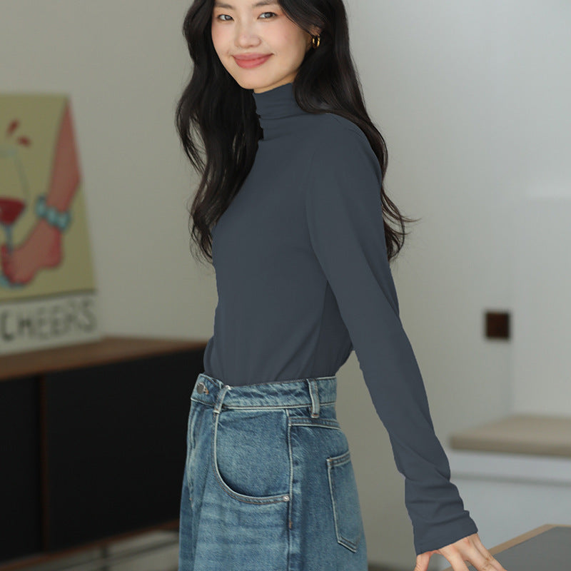 Women's Outer Casual Top Simple Mid-collar Sweater Inner Wear - NJN NATURES