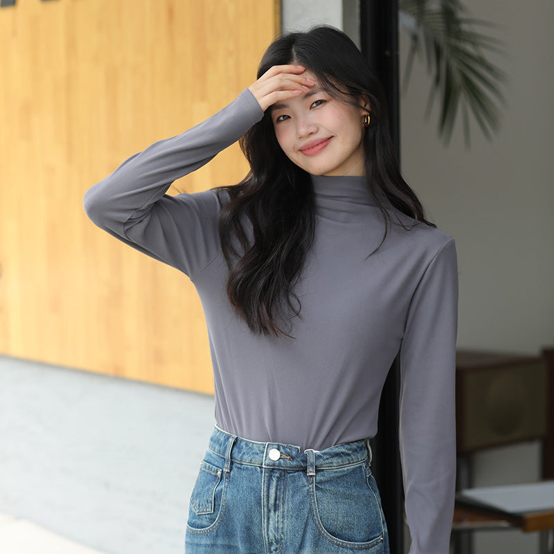 Women's Outer Casual Top Simple Mid-collar Sweater Inner Wear - NJN NATURES