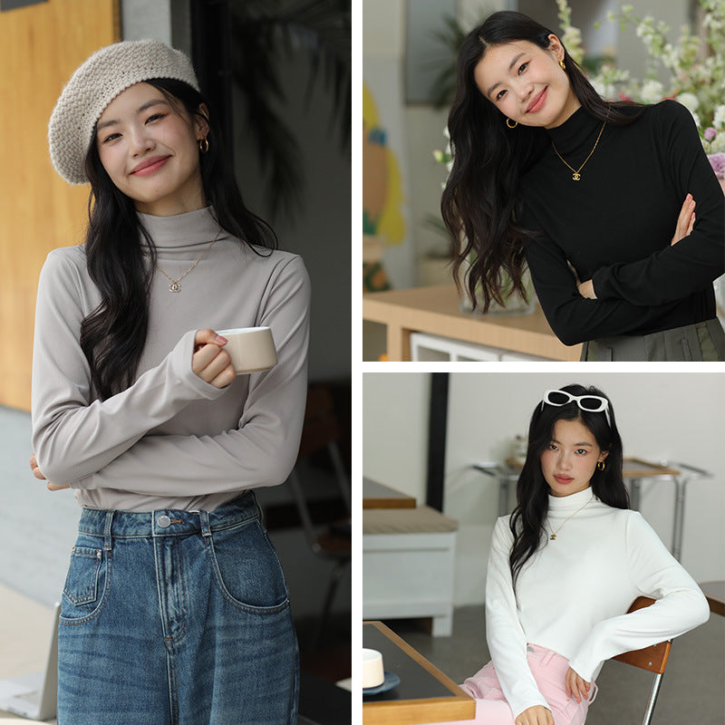 Women's Outer Casual Top Simple Mid-collar Sweater Inner Wear - NJN NATURES
