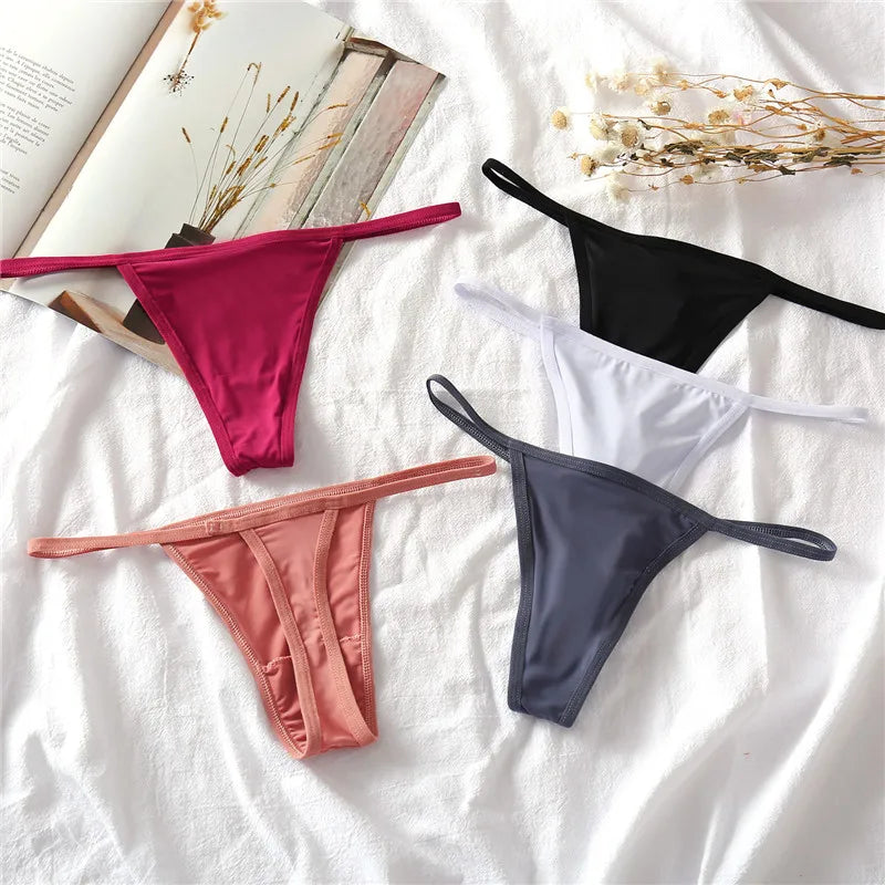 FINETOO 3Pcs/set Sexy Low-rise Thongs Women Bikini Panties T-back Underpants M-XL Female G-String Panty Ladies Thong Lingerie - NJN NATURES