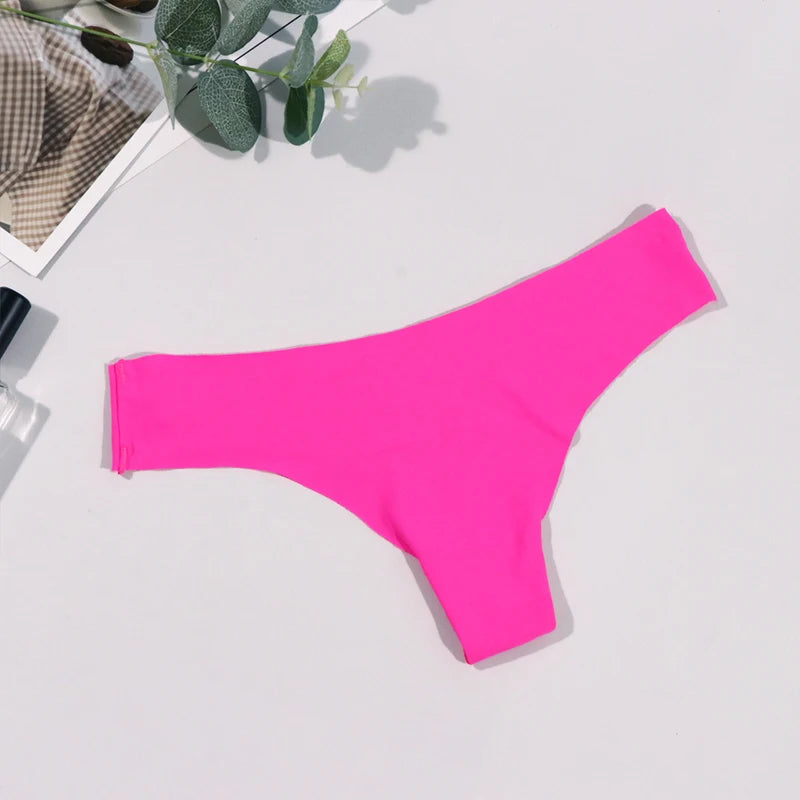 Hot Silk Sexy Women Thongs G String Seamless Panties Low-Rise Ladies T-back Breathable Lingerie Solid Color Female Underwear - NJN NATURES