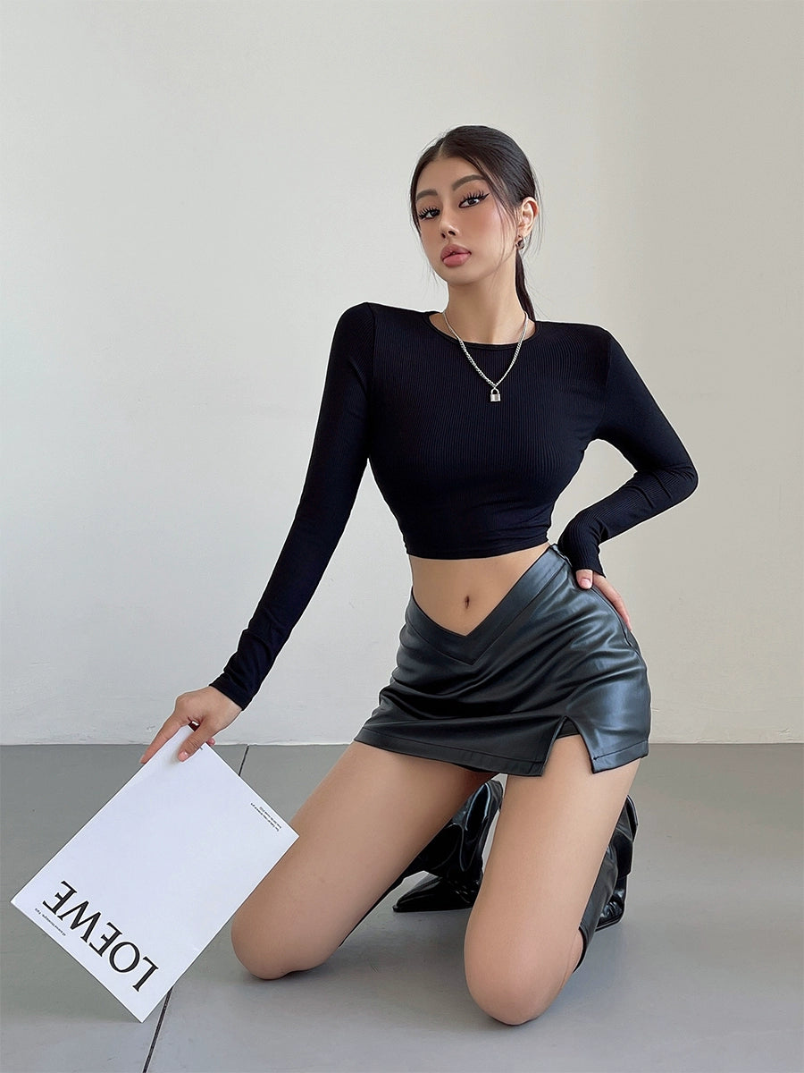 European and American Backless New Arrival Base Upper Clothes Long Sleeves T-shirt - NJN NATURES