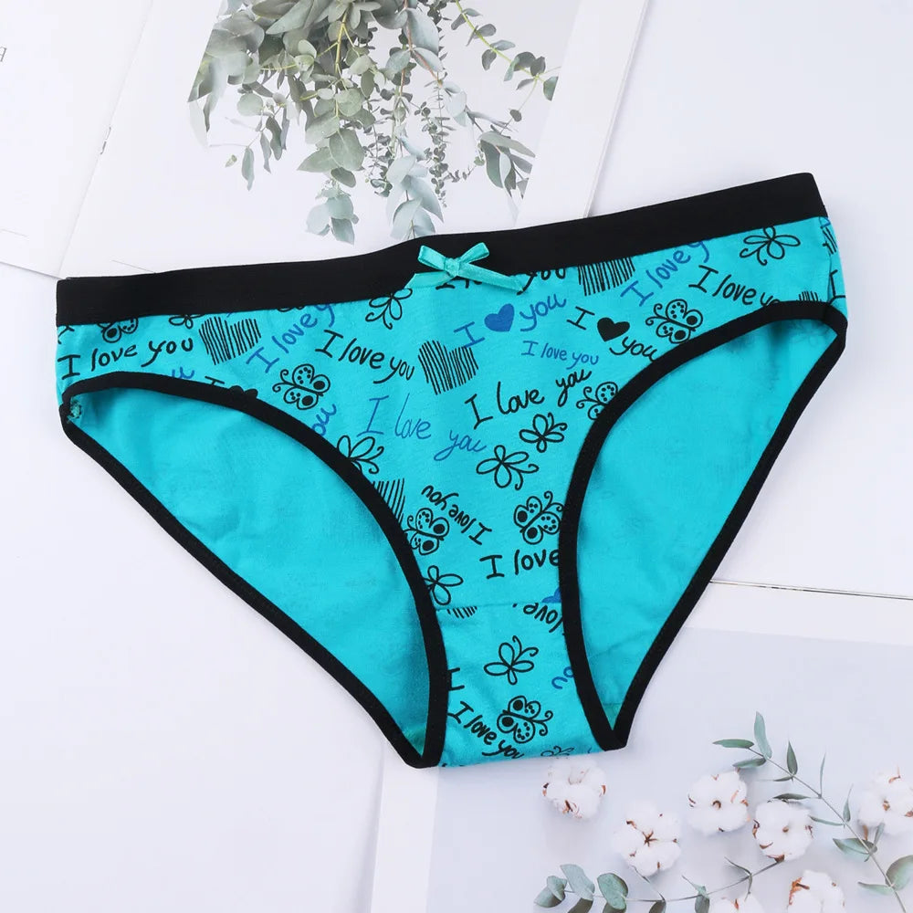 Printed Cute Women's Cotton Underwear Low Waist Women's Underwear Briefs - NJN NATURES