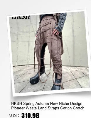 HKSH Male Fashion Tide Darkwear Overalls High Street Versatile Casual Cargo Pants Tactical Loose Leggings Chic Pocket New HK0207 - NJN NATURES