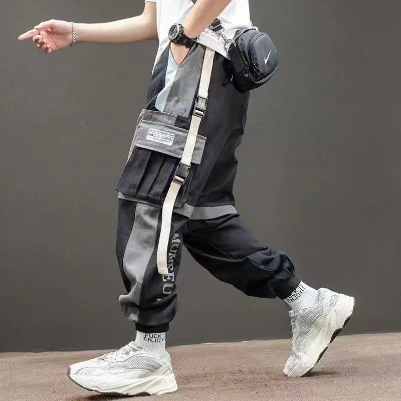 HKSH Male Fashion Tide Darkwear Overalls High Street Versatile Casual Cargo Pants Tactical Loose Leggings Chic Pocket New HK0207 - NJN NATURES
