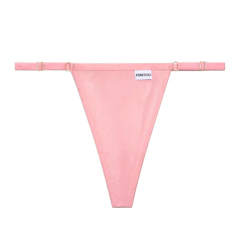 FINETOO Cotton G String Adjustable Women's Panties Sexy Panties Low Waist Seamless Thongs Woman Lingerie Tangas Mujer S-XL - NJN NATURES