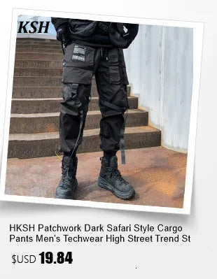 HKSH Male Fashion Tide Darkwear Overalls High Street Versatile Casual Cargo Pants Tactical Loose Leggings Chic Pocket New HK0207 - NJN NATURES