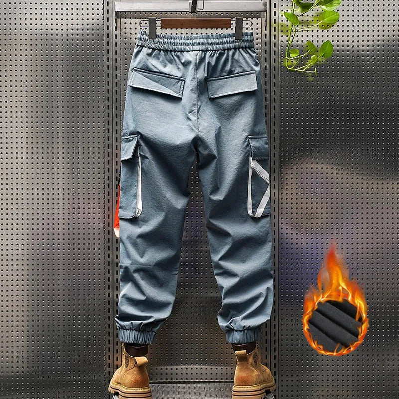 2024 new spring and autumn trend handsome matching fashion outdoor overalls boys youth multi-color loose leg pants - NJN NATURES