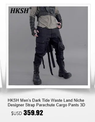 HKSH Male Fashion Tide Darkwear Overalls High Street Versatile Casual Cargo Pants Tactical Loose Leggings Chic Pocket New HK0207 - NJN NATURES