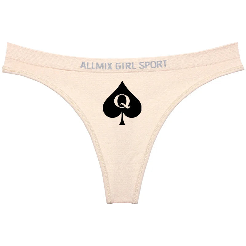 Queen of Spades Sexy Underwear for Women Hot Wife Queen Sports Fitness Seamless Girl's Panties Low Waist Traceless Ladies Brief - NJN NATURES