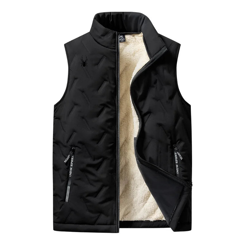 Men's vest jacket, warm sleeveless jacket, winter waterproof zipper jacket, autumn stand up collar casual vest brand clothing - NJN NATURES