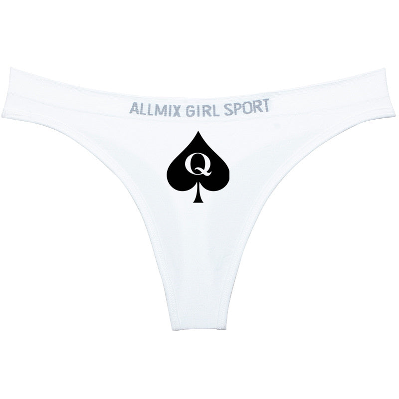 Queen of Spades Sexy Underwear for Women Hot Wife Queen Sports Fitness Seamless Girl's Panties Low Waist Traceless Ladies Brief - NJN NATURES