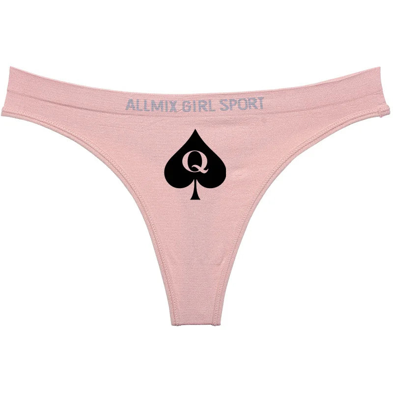 Queen of Spades Sexy Underwear for Women Hot Wife Queen Sports Fitness Seamless Girl's Panties Low Waist Traceless Ladies Brief - NJN NATURES