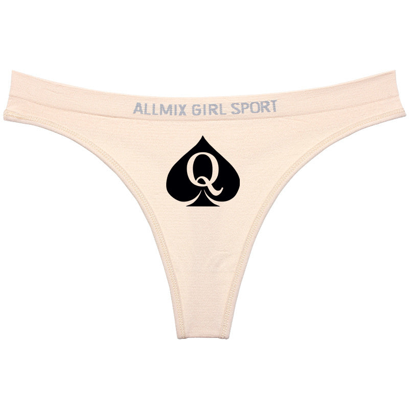 Queen of Spades Sexy Underwear for Women Hot Wife Queen Sports Fitness Seamless Girl's Panties Low Waist Traceless Ladies Brief - NJN NATURES
