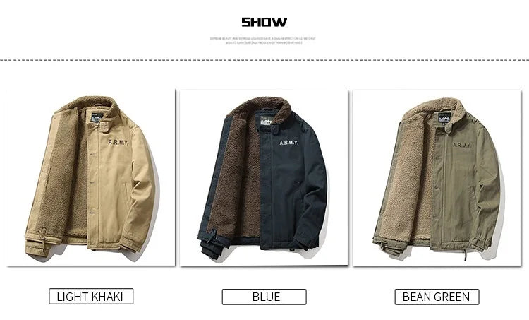 WorkHigh Quality Casual Cotton Loose Jacket Men's Lamb Wool Hunting Coat Men's New Winter Warm Work Jacket With Thick Fur Collar - NJN NATURES