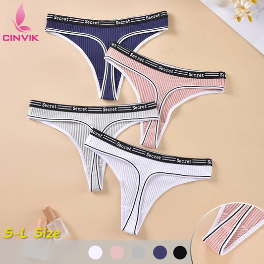 Cotton Elastic Thong Comfortable Sexy Women Underwear Low Waist Summer Cool Tangas Fashionable Letter Personalized Girl Lingerie - NJN NATURES
