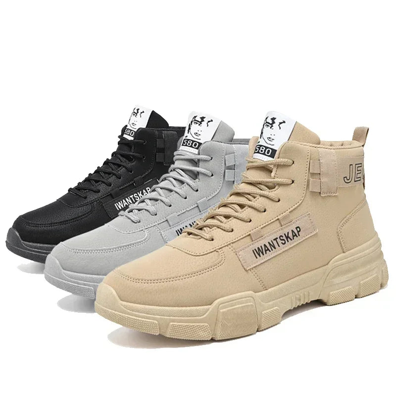 Ankle boots men snow boots winter warm Lace-up men shoes fashion flock plush winter boots men shoe plus size shoes black PU517 - NJN NATURES