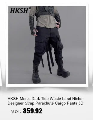 HKSH Male Fashion Tide Darkwear Overalls High Street Versatile Casual Cargo Pants Tactical Loose Leggings Chic Pocket New HK0207 - NJN NATURES