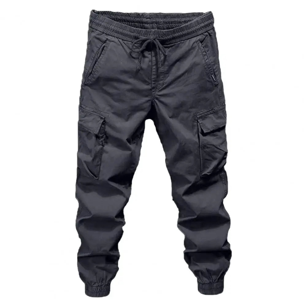 Drawstring Multi Pocket Cargo Pants Men Streetwear Hip Hop Pants Elastic Waist Harem Ankle length Trousers Harajuku Casual Pants - NJN NATURES
