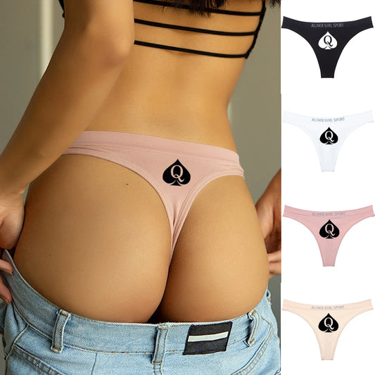 Queen of Spades Sexy Underwear for Women Hot Wife Queen Sports Fitness Seamless Girl's Panties Low Waist Traceless Ladies Brief - NJN NATURES