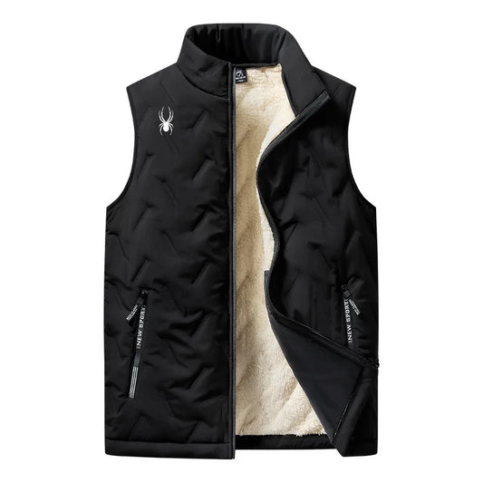 Men's vest jacket, warm sleeveless jacket, winter waterproof zipper jacket, autumn stand up collar casual vest brand clothing - NJN NATURES