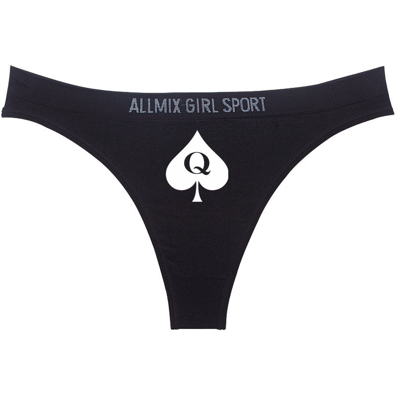 Queen of Spades Sexy Underwear for Women Hot Wife Queen Sports Fitness Seamless Girl's Panties Low Waist Traceless Ladies Brief - NJN NATURES