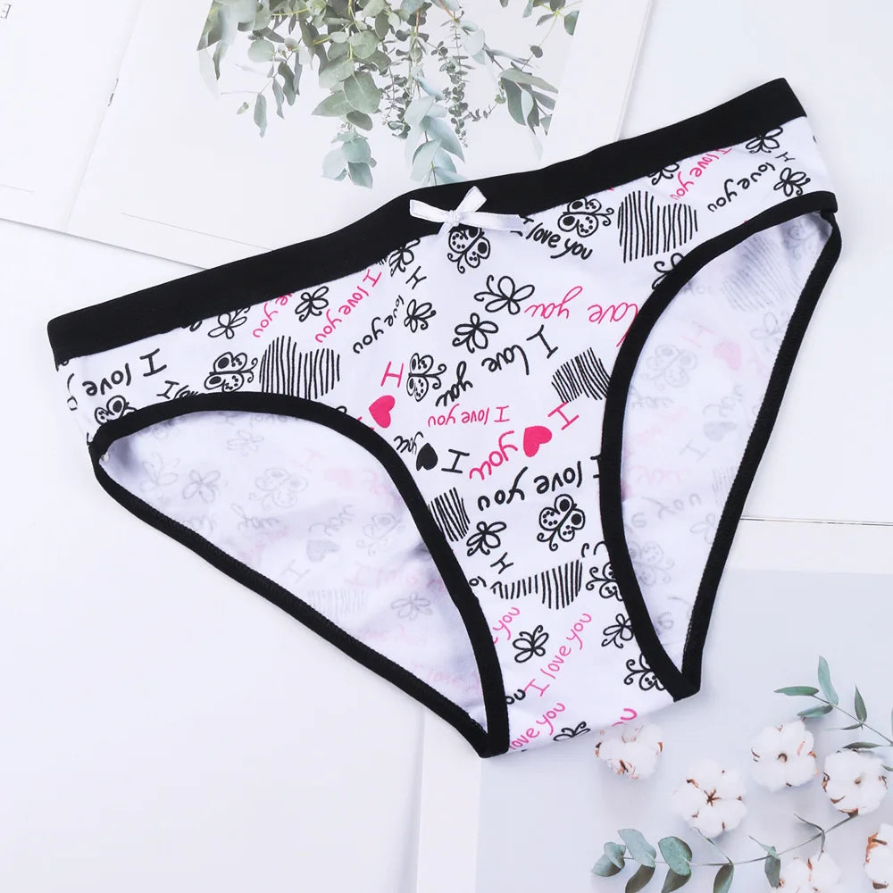 Printed Cute Women's Cotton Underwear Low Waist Women's Underwear Briefs - NJN NATURES