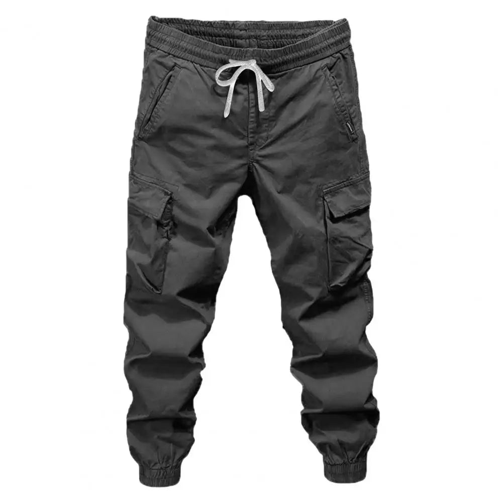 Men Cargo Pants Men Work Casual Pants Men's Spring/autumn Cargo Pants with Elastic Waist Drawstring Featuring for Outdoor - NJN NATURES