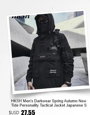 HKSH Male Fashion Tide Darkwear Overalls High Street Versatile Casual Cargo Pants Tactical Loose Leggings Chic Pocket New HK0207 - NJN NATURES