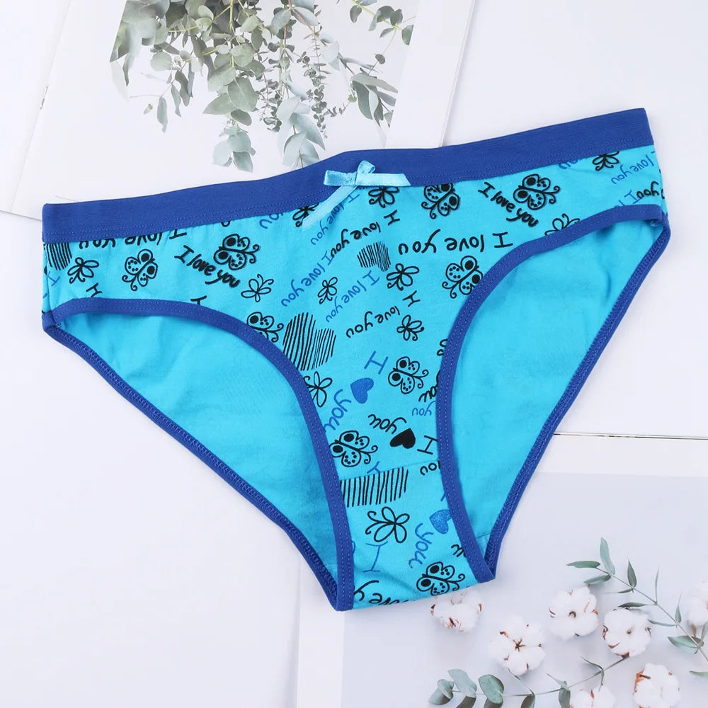 Printed Cute Women's Cotton Underwear Low Waist Women's Underwear Briefs - NJN NATURES