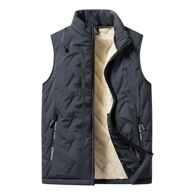 Men's vest jacket, warm sleeveless jacket, winter waterproof zipper jacket, autumn stand up collar casual vest brand clothing - NJN NATURES