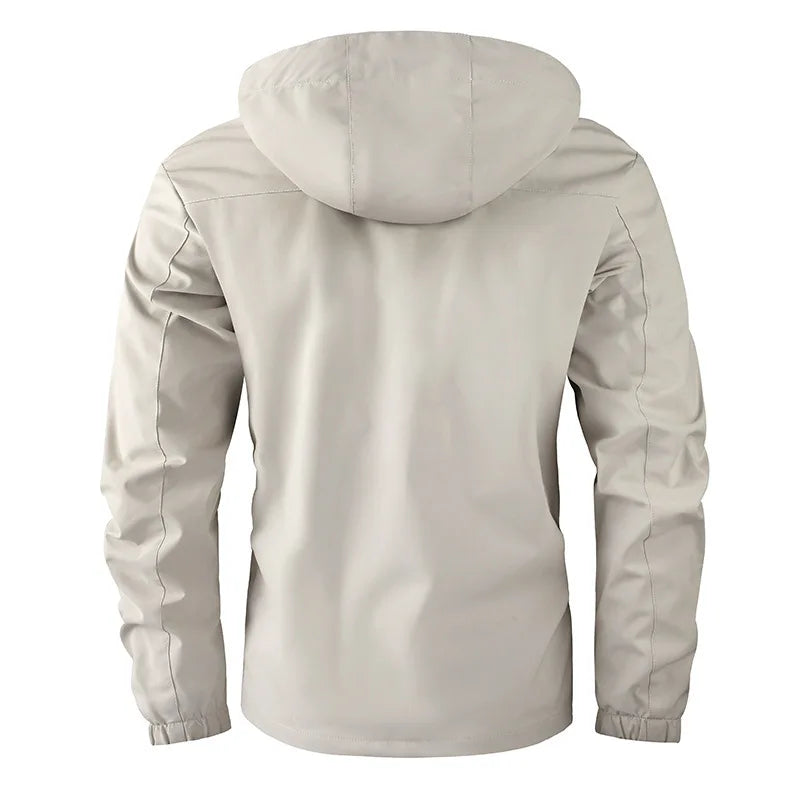 Fashion Men's Casual Windbreaker Jackets Hooded Jacket Man Waterproof Outdoor Soft Shell Winter Coat Clothing Warm Plus Size - NJN NATURES