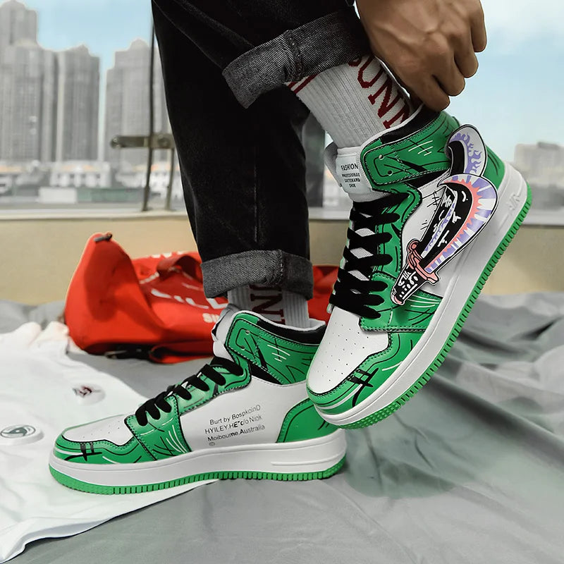 Fashion Purple High Top Casual Sneaker Men Hip-Hop Designer Anime Shoes Sneakers for Men Streetwear Platform Skateboarding Shoes - NJN NATURES