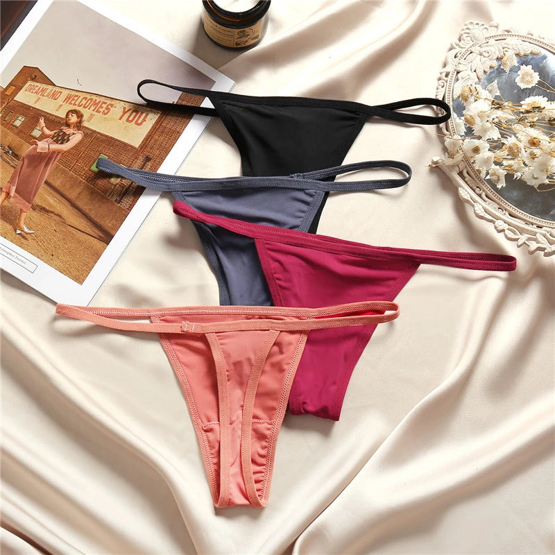 FINETOO 3Pcs/set Sexy Low-rise Thongs Women Bikini Panties T-back Underpants M-XL Female G-String Panty Ladies Thong Lingerie - NJN NATURES