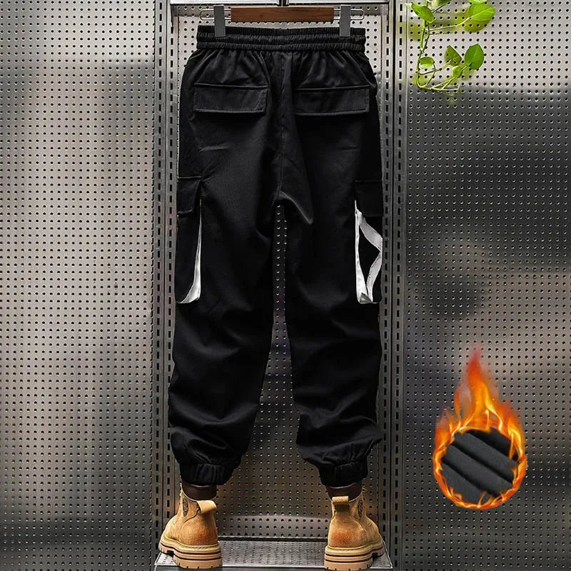 2024 new spring and autumn trend handsome matching fashion outdoor overalls boys youth multi-color loose leg pants - NJN NATURES