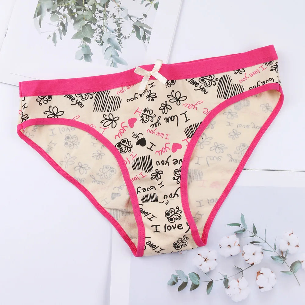 Printed Cute Women's Cotton Underwear Low Waist Women's Underwear Briefs - NJN NATURES