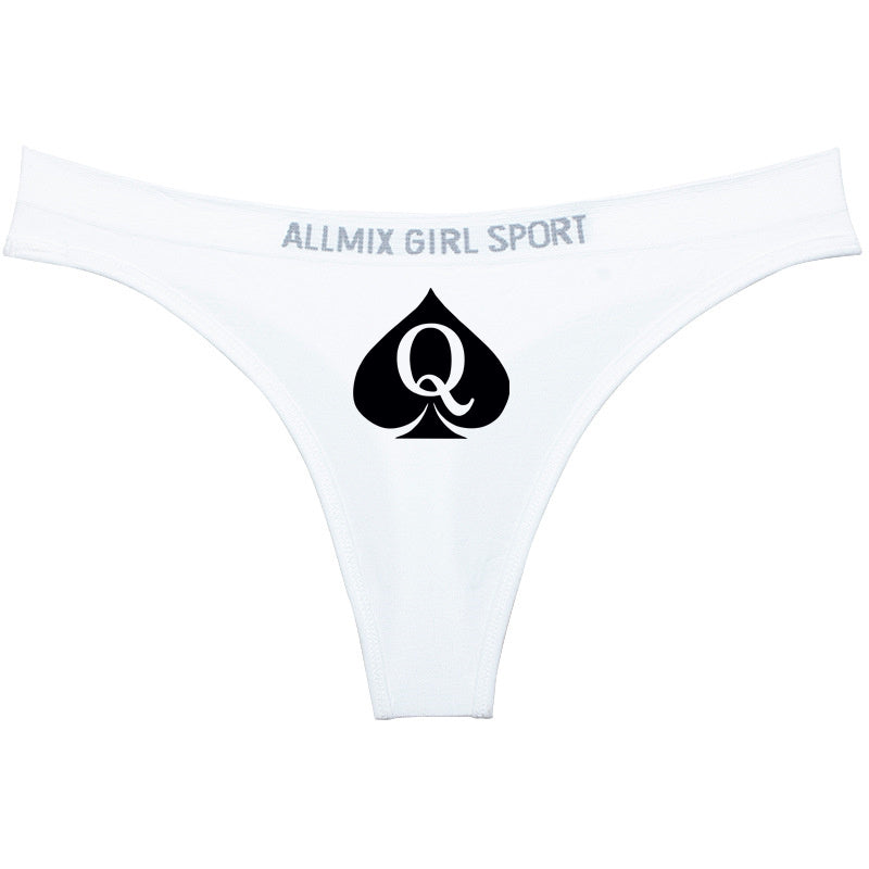 Queen of Spades Sexy Underwear for Women Hot Wife Queen Sports Fitness Seamless Girl's Panties Low Waist Traceless Ladies Brief - NJN NATURES