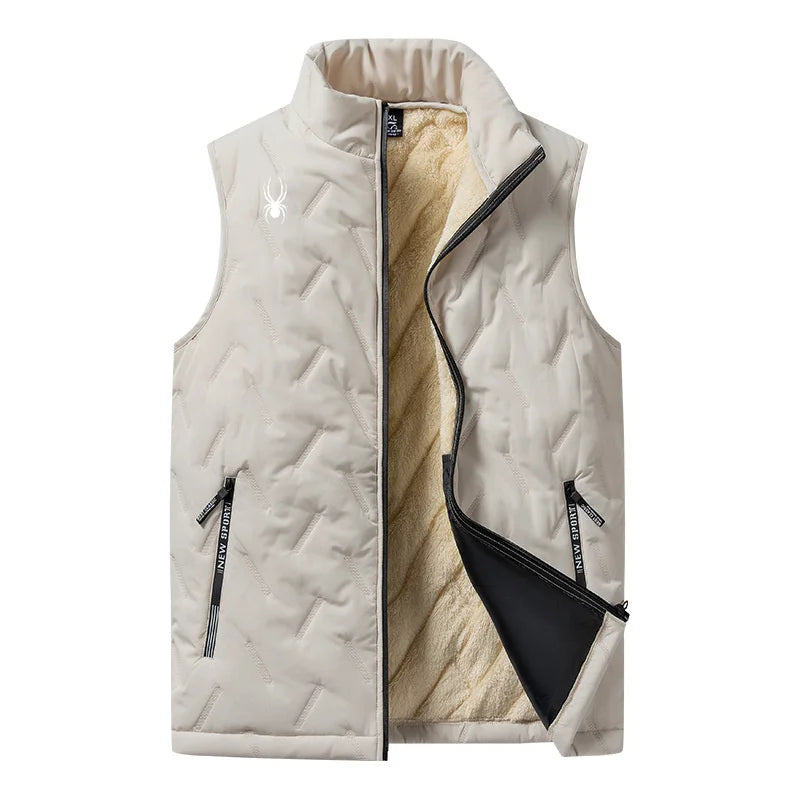 Men's vest jacket, warm sleeveless jacket, winter waterproof zipper jacket, autumn stand up collar casual vest brand clothing - NJN NATURES