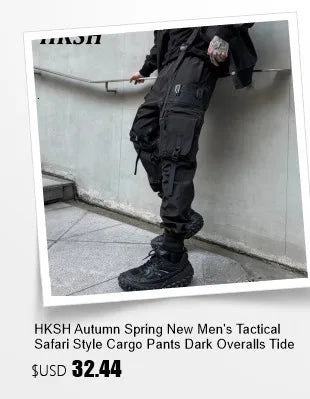 HKSH Male Fashion Tide Darkwear Overalls High Street Versatile Casual Cargo Pants Tactical Loose Leggings Chic Pocket New HK0207 - NJN NATURES
