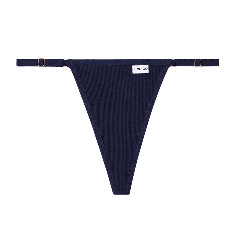 FINETOO Cotton G String Adjustable Women's Panties Sexy Panties Low Waist Seamless Thongs Woman Lingerie Tangas Mujer S-XL - NJN NATURES