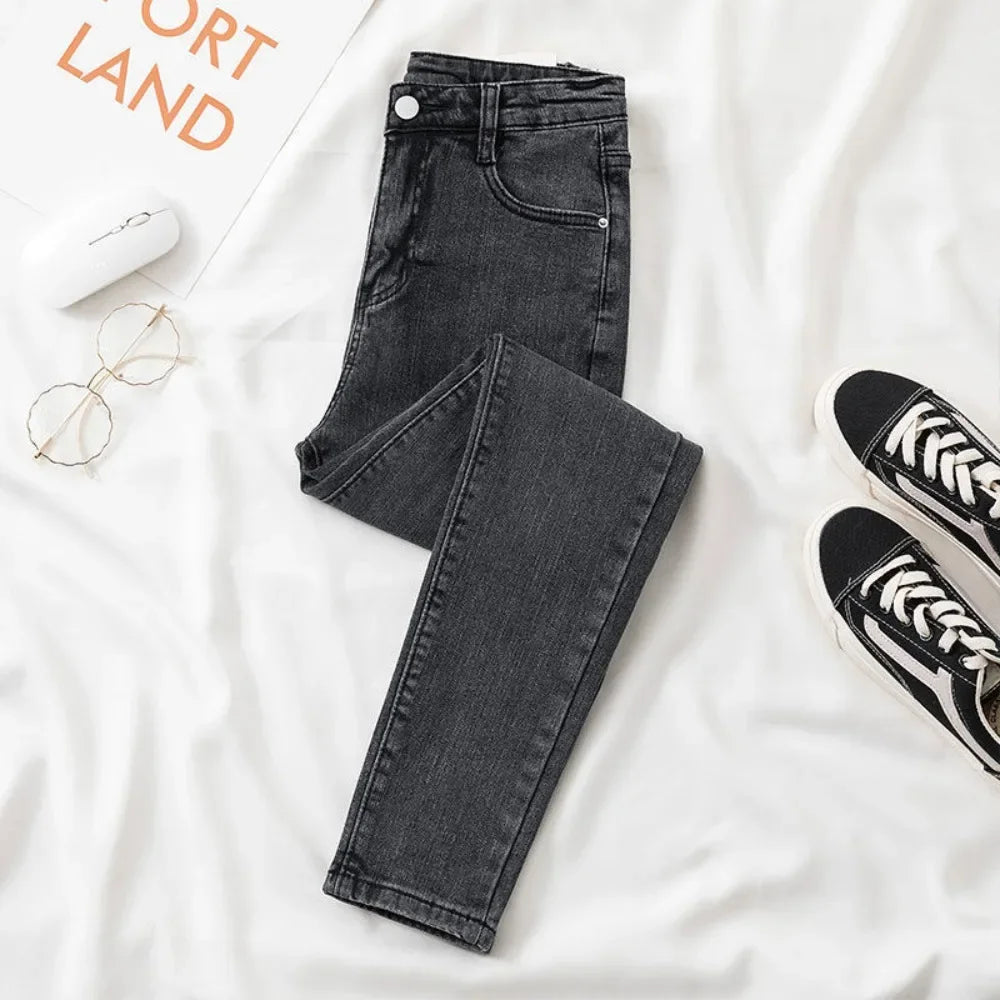 Black Grey Jeans Women's fantastic Pants , Long Pants Slim Fit - NJN NATURES
