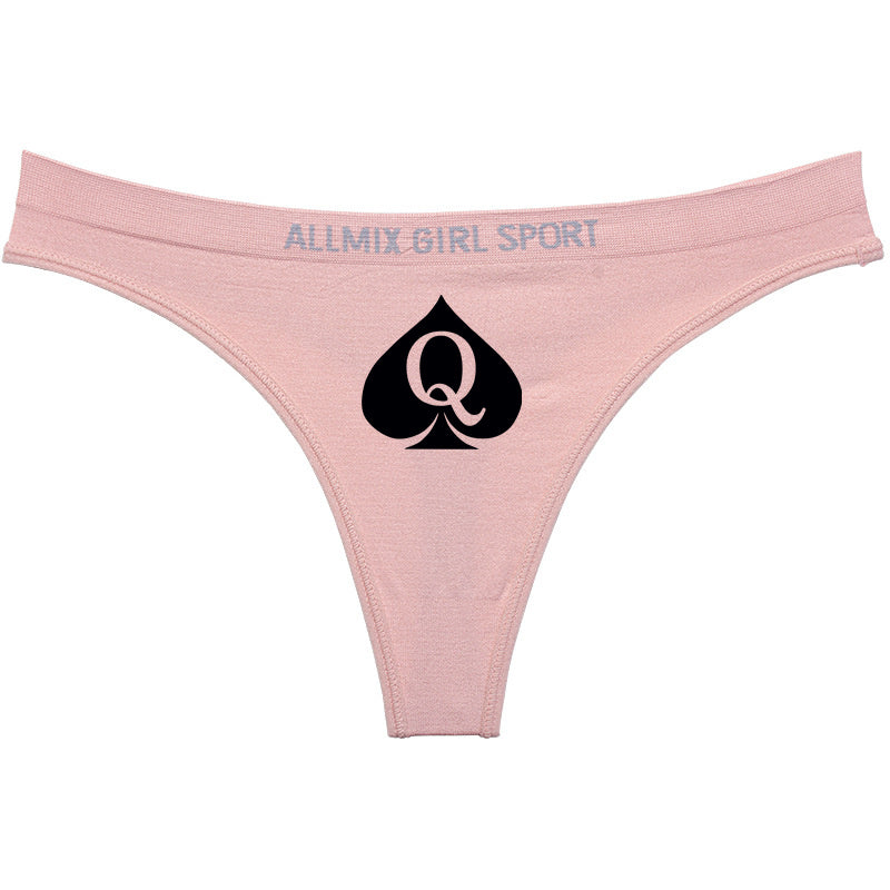 Queen of Spades Sexy Underwear for Women Hot Wife Queen Sports Fitness Seamless Girl's Panties Low Waist Traceless Ladies Brief - NJN NATURES