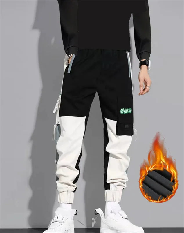 2024 new spring and autumn trend handsome matching fashion outdoor overalls boys youth multi-color loose leg pants - NJN NATURES