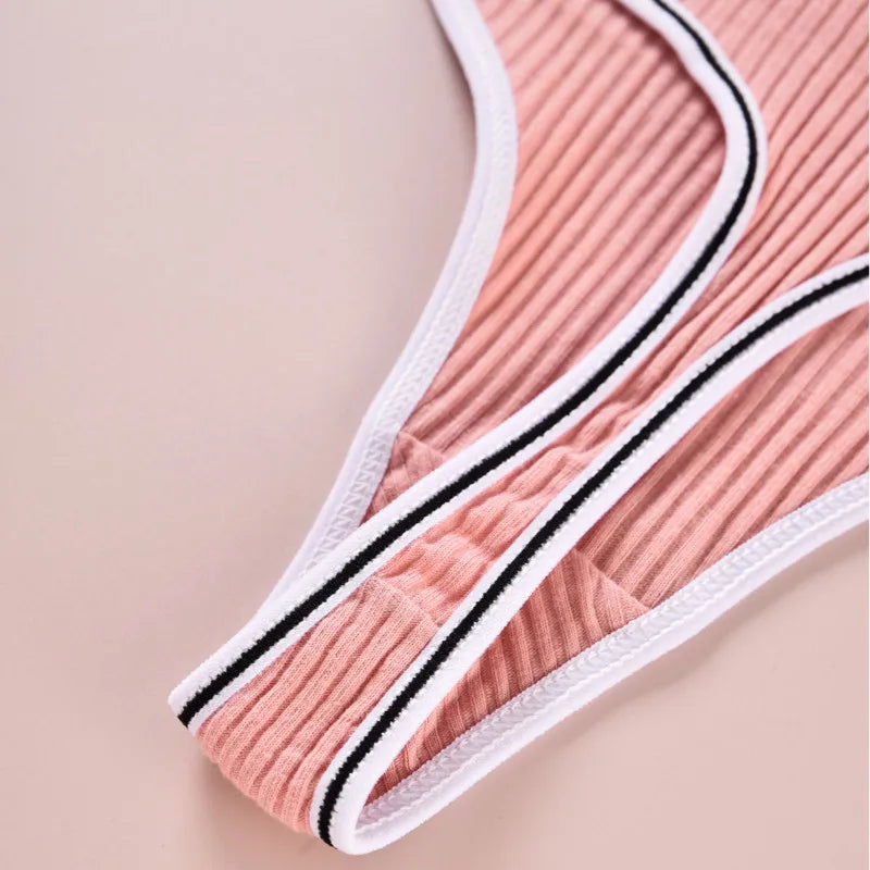 Cotton Elastic Thong Comfortable Sexy Women Underwear Low Waist Summer Cool Tangas Fashionable Letter Personalized Girl Lingerie - NJN NATURES