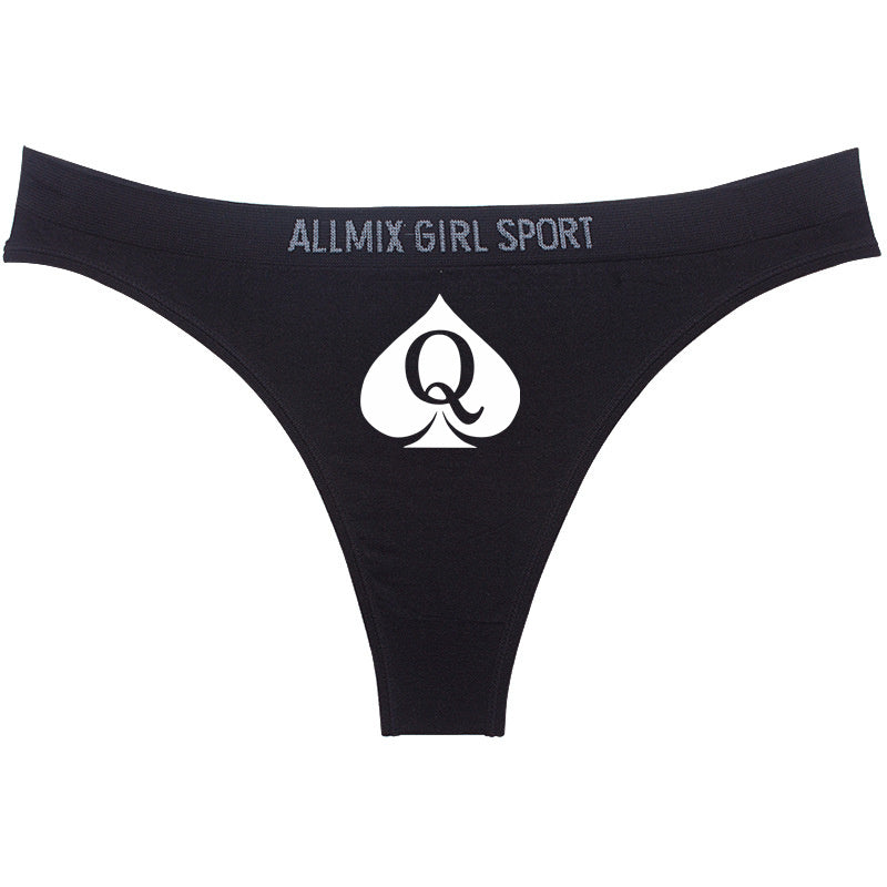Queen of Spades Sexy Underwear for Women Hot Wife Queen Sports Fitness Seamless Girl's Panties Low Waist Traceless Ladies Brief - NJN NATURES