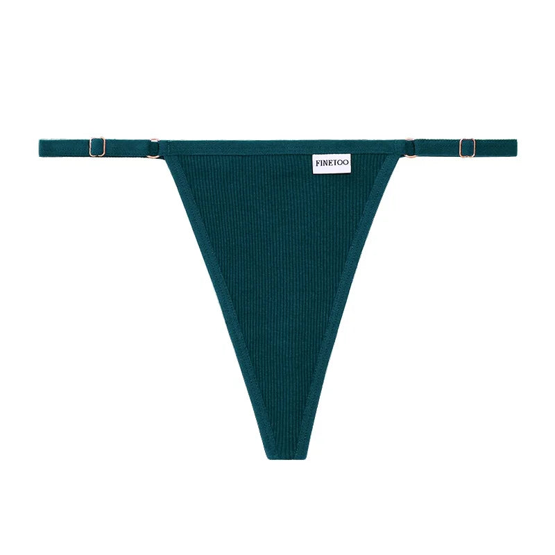 FINETOO Cotton G String Adjustable Women's Panties Sexy Panties Low Waist Seamless Thongs Woman Lingerie Tangas Mujer S-XL - NJN NATURES