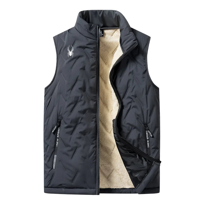 Men's vest jacket, warm sleeveless jacket, winter waterproof zipper jacket, autumn stand up collar casual vest brand clothing - NJN NATURES