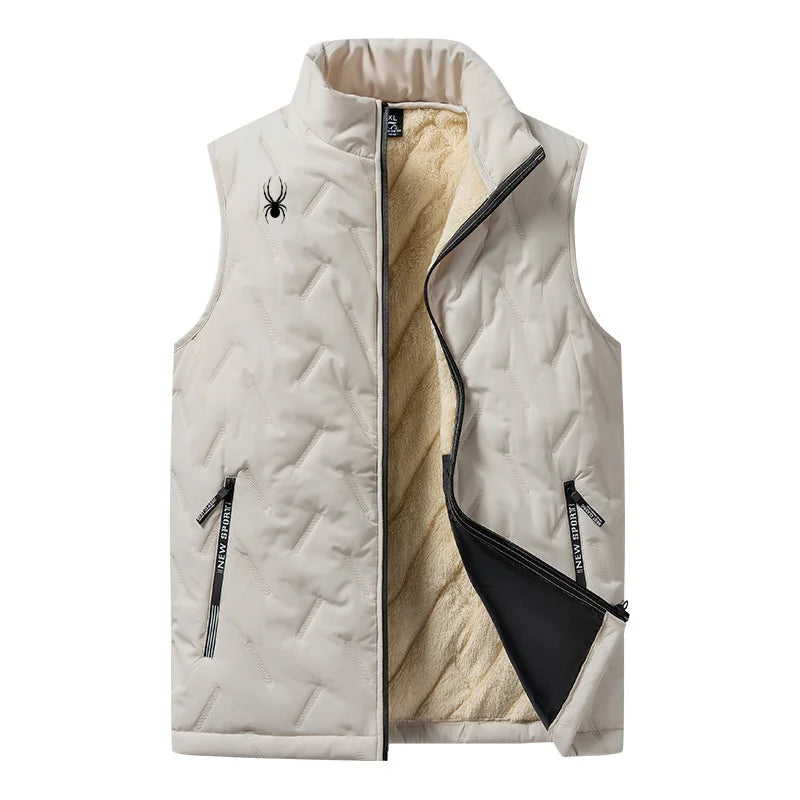 Men's vest jacket, warm sleeveless jacket, winter waterproof zipper jacket, autumn stand up collar casual vest brand clothing - NJN NATURES