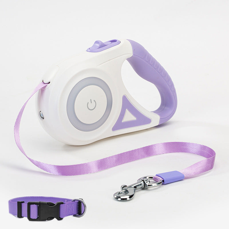 Dog Leash Retractable Leash And Dog Collar Spotlight Automatic Pet Dog Cat Traction Rope For Small Medium Dogs Pet Product - NJN NATURES