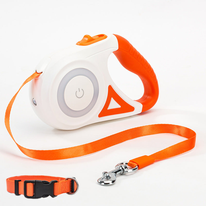 Dog Leash Retractable Leash And Dog Collar Spotlight Automatic Pet Dog Cat Traction Rope For Small Medium Dogs Pet Product - NJN NATURES